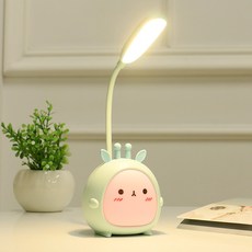 만화 새끼 사슴 귀여운 led 충전 눈 보호 야간 조명 침실 기숙사 USB 접이식 독서 책상 램프, 녹색 양고기