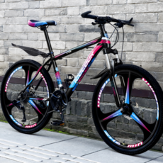 산악 자전거 MTB 입문용 광폭 트랙 어반 엠티비 성인용 자전거, 24인치, 24단 레드