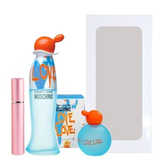 모스키노 아이러브러브 오드뚜왈렛 30ml + 미니어처 향수 + 향수공병 핑크 + 세트박스 세트, 1세트