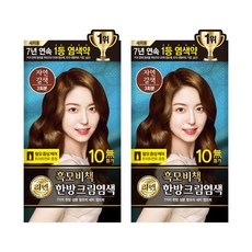리엔 흑모비책 한방 크림염색제, 자연갈색, 2개