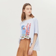 베네통 루즈핏 프린팅 티셔츠 BATS05141