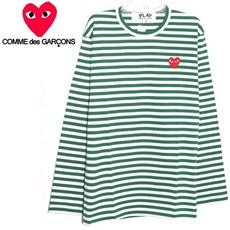 꼼데가르송 [명품]꼼데가르송 AZ T164 051 3 초흰 스트라이프 보더티 레드와펜 그린 남성..