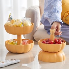 리빙셀렉트 호박 2단 다용도 수납 보관함, 화이트 (소)