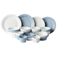 도호 디마인 4인 식기세트 20P 화이트 + 블루, 7종