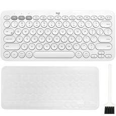 로지텍 K380 멀티 디바이스 블루투스 키보드 + 한글 키스킨 + 청소솔, Y-R0056, 일반형, 화이트(키보드)