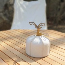 다양한 감성 캠핑 이소 가스 가죽 워머 라탄 차박소품 랜턴 부탄 커버 파우치 케이스, 화이트