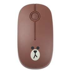 라인프렌즈 저소음 무선마우스, 브라운