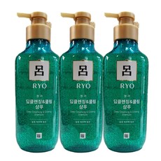 려 청아 딥클렌징 쿨링 샴푸, 3개, 400ml
