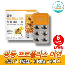 트레이더스 호주산 성인 로얄 프로폴리스 아연 c 플러스 셀레늄 플로폴리스 캡슐 온가족 직장인 활력 면역력 영양제, 6박스