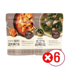 아워홈 돼지김치찌개 300g 6개 + @ (총 12개 모음), 돼지김치찌개 6개 + 쇠고기미역국 300g 6개