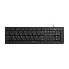 필립스 SPK6302 PC USB 유선 키보드 저소음, 블랙