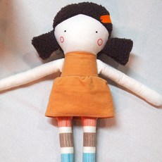 날아라미쎄스깡 곱슬머리 봉제인형, 주황, 35cm
