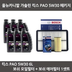 올뉴카니발 가솔린 킥스 PAO 5W30 (6L) 엔진오일+보쉬오일필터+에어필터 패키지
