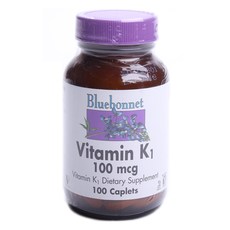 블루보넷 비타민 K1 100mcg 캐플렛 글루텐 프리 무설탕, 100개입, 1개