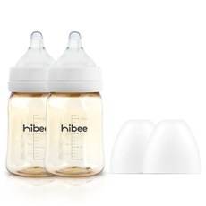 하이비 PPSU 에잇벤트 배앓이방지 젖병 170ml 트윈팩, 화이트, L(6개월이상)