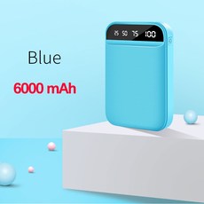 대용량 파워뱅크 전원 휴대용 빠른충전 Dual Portable Fast Charging 배터리, 6000mAhBlue
