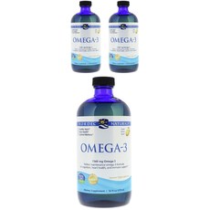 노르딕내츄럴스 오메가 3 1560mg 레몬, 473ml, 3개
