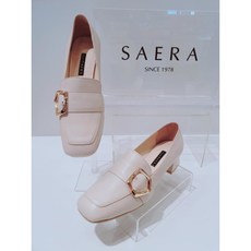 [세라] 구두 스퀘어 라인 골드버클장식 여성 미들 로퍼 펌프스 4cm A21P424