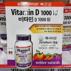 코스트코 웨버네츄럴 비타민D 1000IU 205mg x 250캡슐, 1개