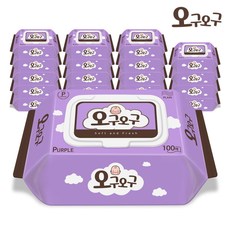 그린랩 오구오구 아기물티슈 퍼플 40gsm 캡형 100매 x 20팩