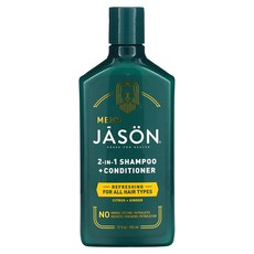 Jason Natural 남성용 2-In-1 샴푸 + 컨디셔너 모든 모발 유형 감귤류 생강 12 fl oz(355 ml) 243453