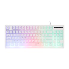 앱코 HACKER K150 텐키리스 레인보우 LED 게이밍 멤브레인 키보드, 화이트