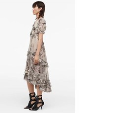 볼륨업 플라워 프린트 ZARA 자라 여성 반팔 원피스