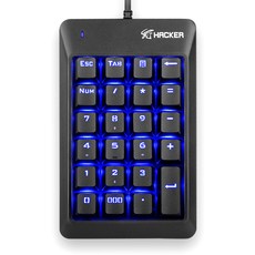 앱코 HACKER 기계식 축교환 LED 키패드 청축, K523, 블랙