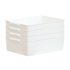 보노하우스 리빙 그립 바스켓 L, 화이트, 4개