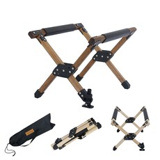 접이식 수평조절 쿨러스탠드 우드 아이스박스 받침대, 베이지-캔버스수납주머니(특가)