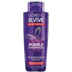 L'Oreal 로레알 Paris Elvive Color Vibrancy 황동 방지 퍼플 샴푸 염색 모발용 옐로우 및 오렌지 톤 중화 하이라이트 브루넷 금발 그레이 헤어 1