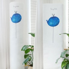 린넨 삼성 무풍 엘지 휘센 듀얼 발뮤다 스탠드 벽걸이 에어컨 선풍기 커버 보관 덮개, 03.에어컨커버 스탠드형_상어고래_원형35x196