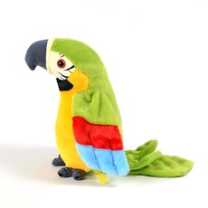 서하의집 따라쟁이 말하는 앵무새 작동동물인형, 그린, 23cm