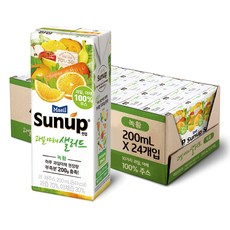 썬업 과일야채샐러드 혼합쥬스 녹황, 200ml, 24개