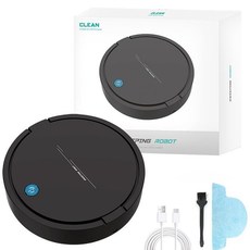 가정용 청소기 부품 스마트 로봇 진공 USB 충전식 자동 청소 Mopping 기계, [02] Black