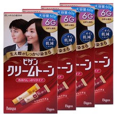비겐 크림톤 염모제 60g, 6G 자연 갈색, 4개