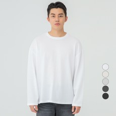 캐럿 남성용 데일리 오버핏 긴팔 티셔츠