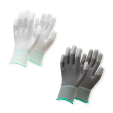 PU 코팅장갑 손끝 탑피트 작업장갑 손가락코팅 10켤레 XS S M L, M_10켤레, 탑피트(흰색)