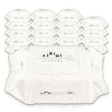 한스웰 시치미 데일리 물티슈 순한 도톰한 엠보싱 대용량 캡형, 100매, 20팩
