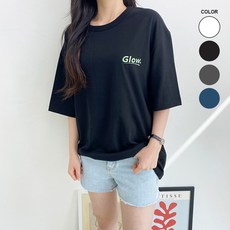 [글로우] 오버핏 크루넥 라운드 티셔츠_Line 반팔 티셔츠