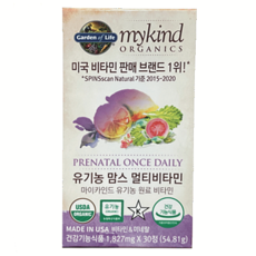 마이카인드 유기농 맘스 멀티비타민, 30정, 3개