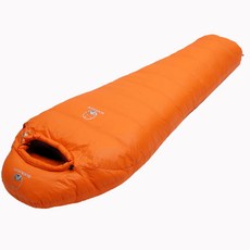 초경량 구스다운 침낭 동계 겨울 혹한기 극동계 백패킹 캠핑침낭 슬리핑백, 1개, 블랙 1600g