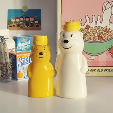 휴대용 곰 물통 곰돌이 물병 베어보틀 꿀통 소스통 페트병 2size, (S) 180ml