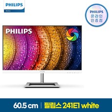 필립스 241E1 프리싱크 75 시력보호 보더리스 화이트 24인치 IPS 듀얼 컴퓨터 모니터, 241E1화이트