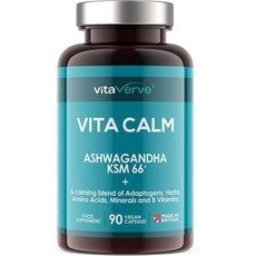 여성갱년기영양제 좋은 약 에스트로겐 Vta Calm u2013 1000mg Ashwagandha KSM 66 Rhodola Rosea L테아닌 Bacopa Monner 비타민, 단일수량, 단일개당 용량/중량/정