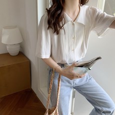 MOSAIRATION여성 찰랑 반팔 베이직셔츠 남방