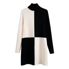 ZARA 자라 겨울 스윗 칼라 배색 니트 원피스 여 02142025084 2142025, BGB4485