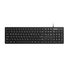 필립스 슬림형 USB 유선 키보드, 일반형, 블랙, SPK6302