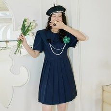 플리츠플리즈 랭앤루 리린 여성 인견 지지미 원피스 여름 홀복