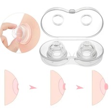 함몰유두 교정기 유두보호기 2개 투명 실리콘 휴대용, 기본